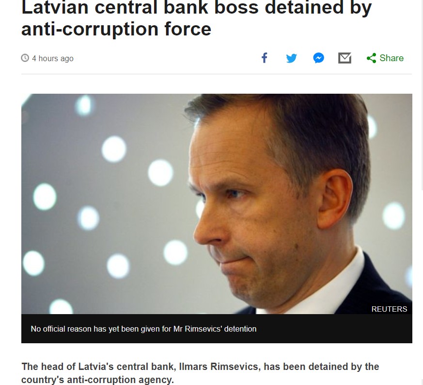 Visa pasaule šokā par korupcijas lielvalsti Latviju. Cietumā ielikts Latvijas Bankas prezidents Ilmārs Rimšēvičs (Bilde 4)