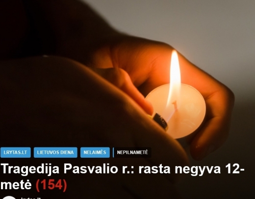 Pašnāvību izdarījusi 12 gadus veca meitene