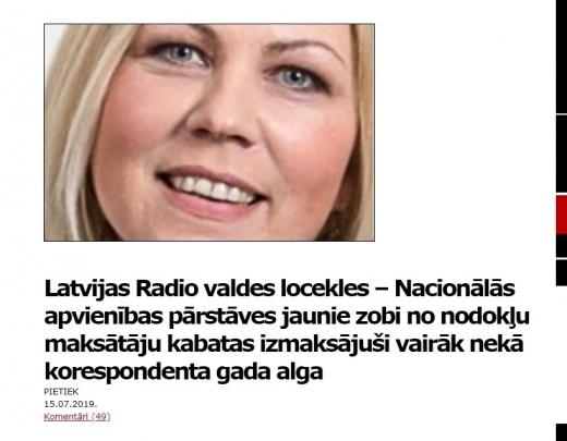 Cik 'skaisti'! Latvijas Radio priekšnieces jaunie zobi no nodokļu maksātāju kabatas izmaksājuši vairāk nekā žurnālista gada alga