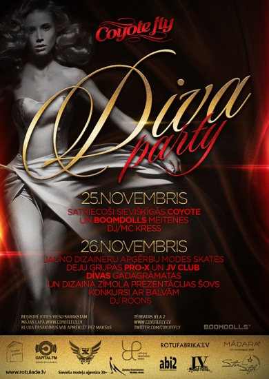 Klubā "Coyote Fly" notiks pasākums "Diva Party" (Bilde 1)