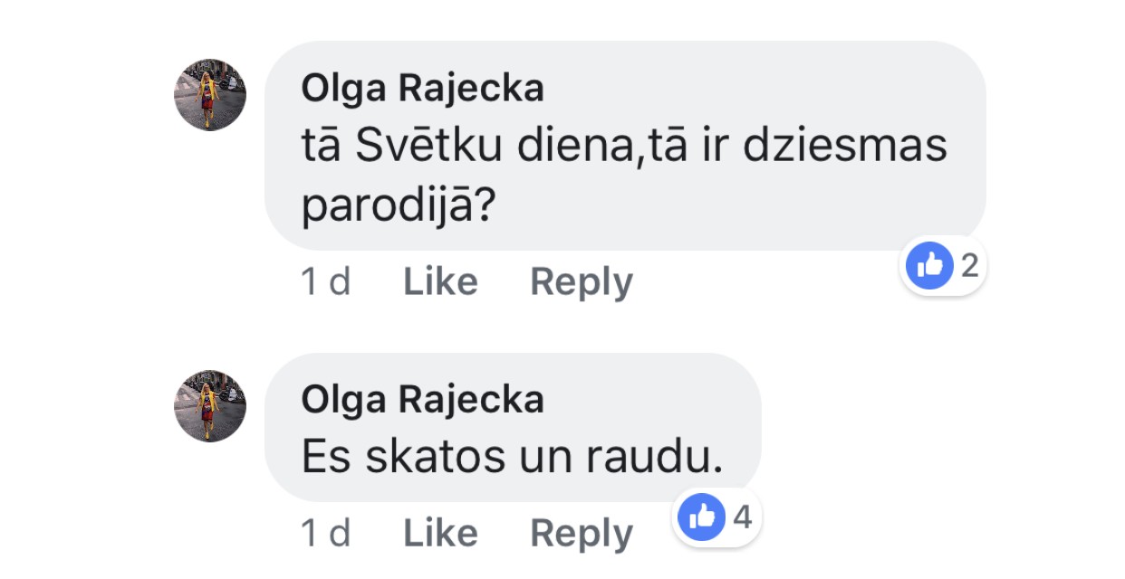 Sabiedrība šokā par Olgas Rajeckas dziesmas izpildījumu jeb, precīzāk, šķību ķērkšanu valsts simtgades koncertā (Bilde 1)