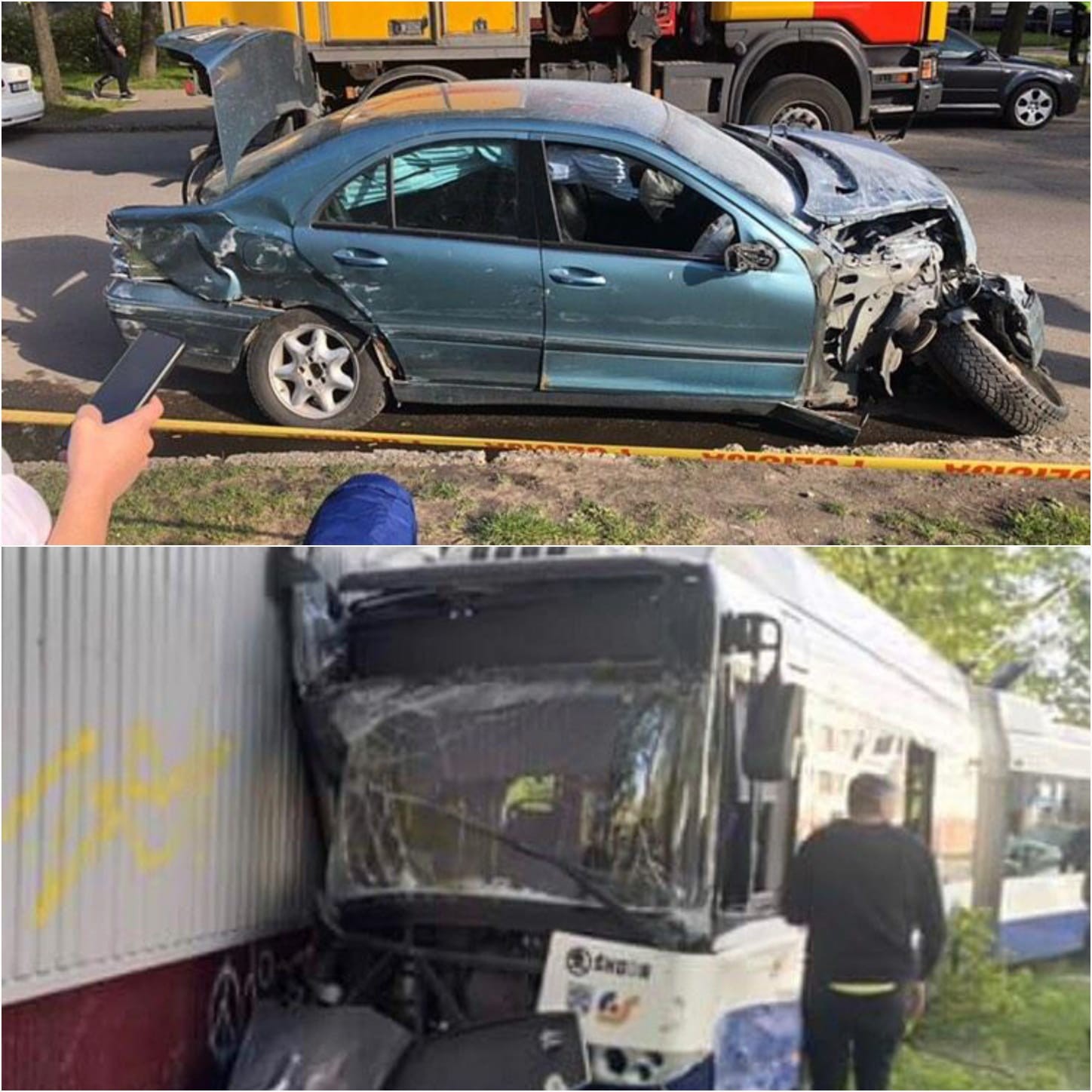 Publicējam liktenīgo autokatastrofas video, kā pārdzēries Mercedes vadītājs ietriecas 15. maršruta trolejbusā Ķengaragā (Bilde 4)