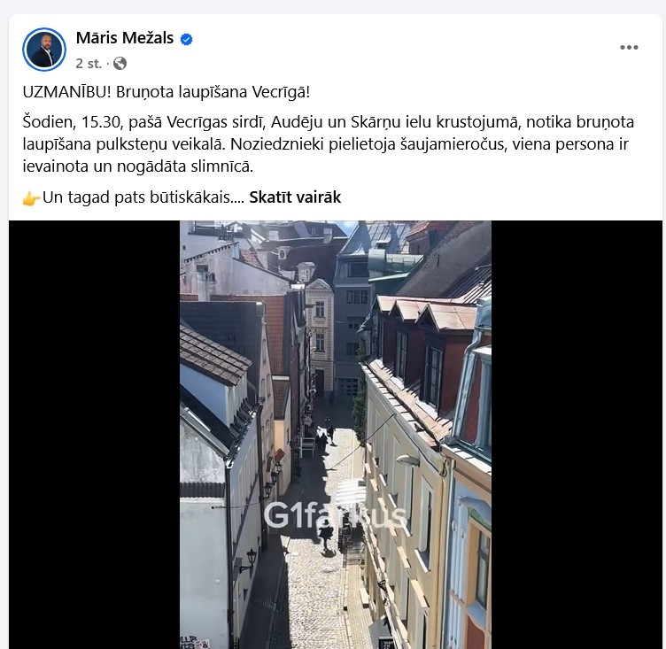 Bruņota laupīšana Vecrīgā 2025. gada 29. aprīlī! VIDEO (Bilde 3)