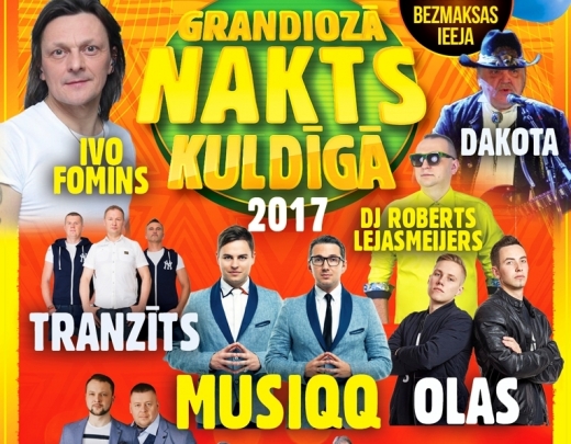 Rumbas kvartets, Fomins, Jumprava, Tranzīts, Olas, Musiqq, Galaktika, Dakota Grandiozajā naktī Kuldīgā