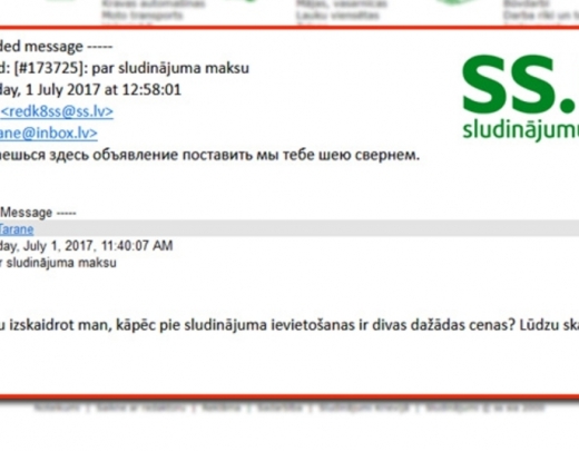 Par draudiem sievietei salauzt sprandu slēgts sludinājumu portāls SS.lv