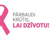 Aiz kases ar rozā lentīti pie krūts