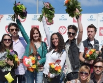 FOTO: Festivāla Jaunais Vilnis 2014 konkursanti un organizatori ierodas Rīgā